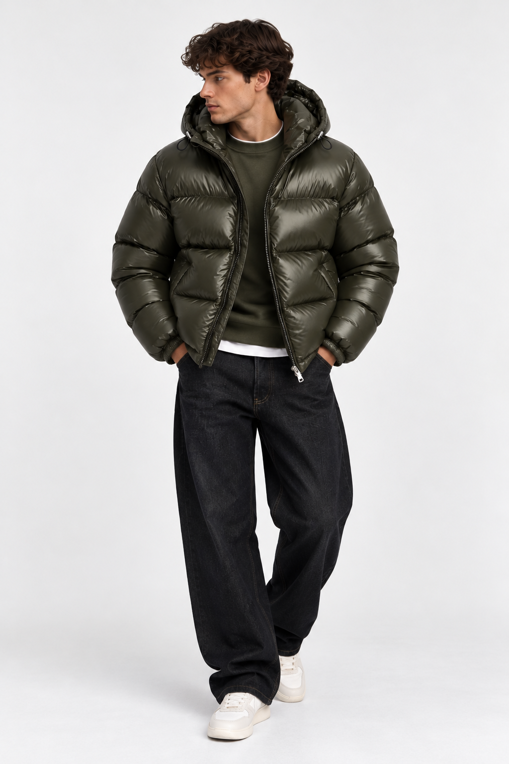 GLOSSY PUFFER JACKET