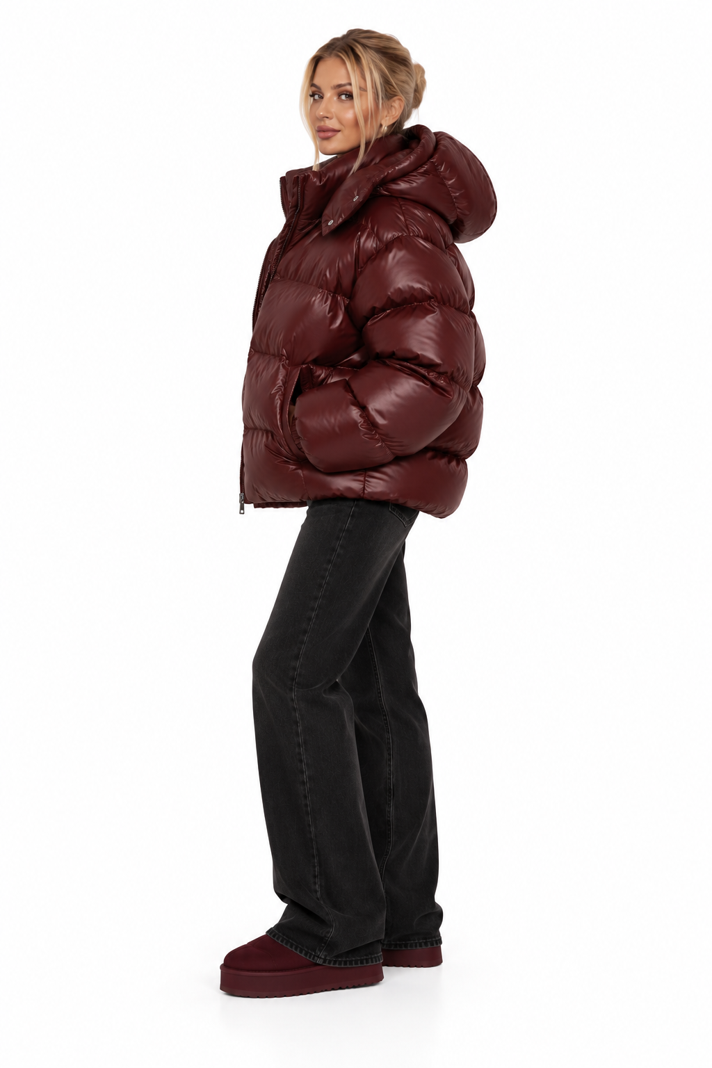 GLOSSY PUFFER JACKET
