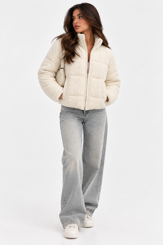 WHITE KNITTED JACKET