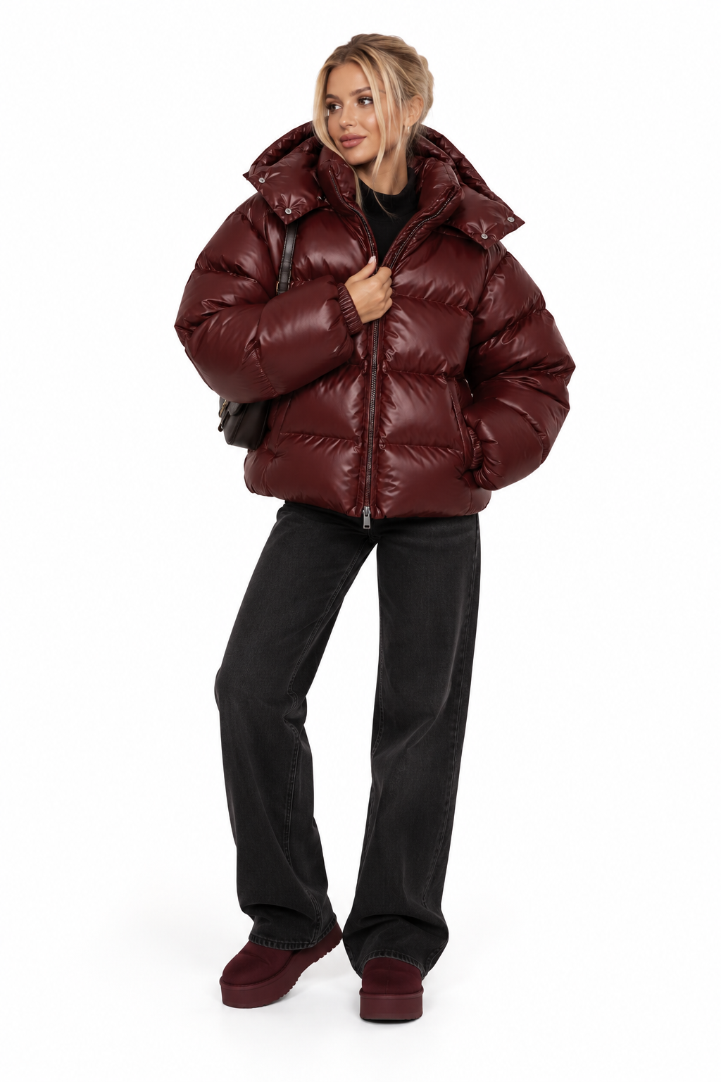 GLOSSY PUFFER JACKET