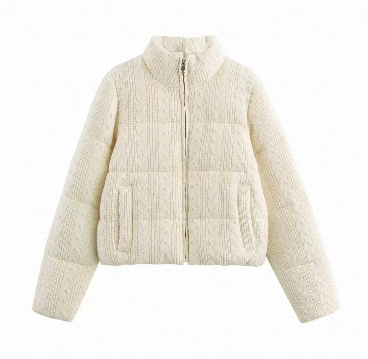 WHITE KNITTED JACKET