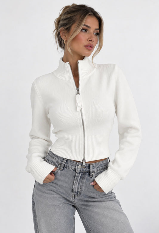 ELEGANT RIB KNIT JACKET