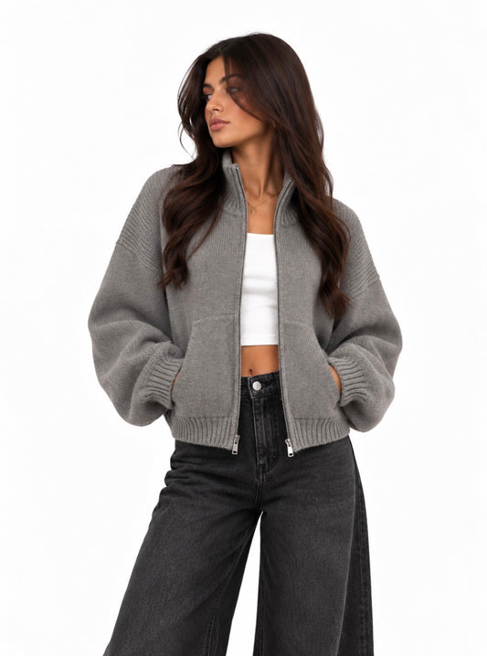 FULL ZIP STRICKJACKE